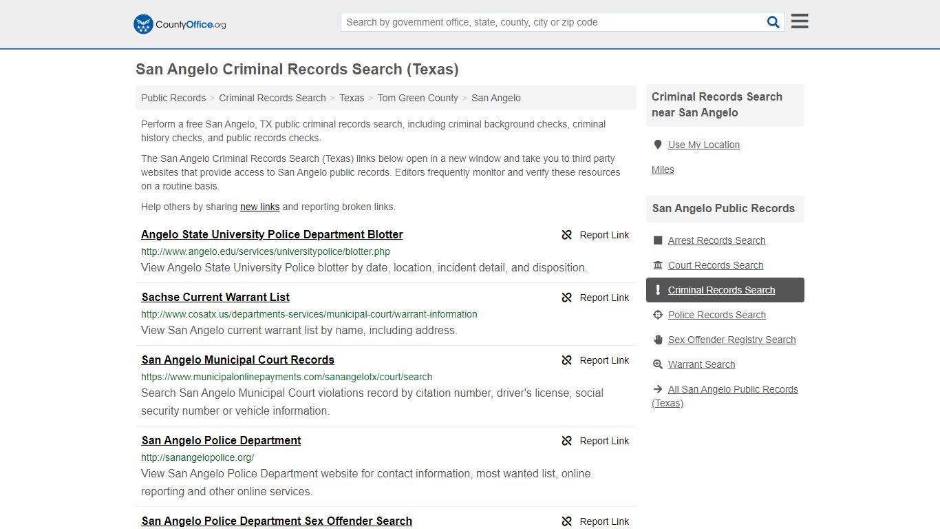 Criminal Records Search - San Angelo, TX (Arrests, Jails ...