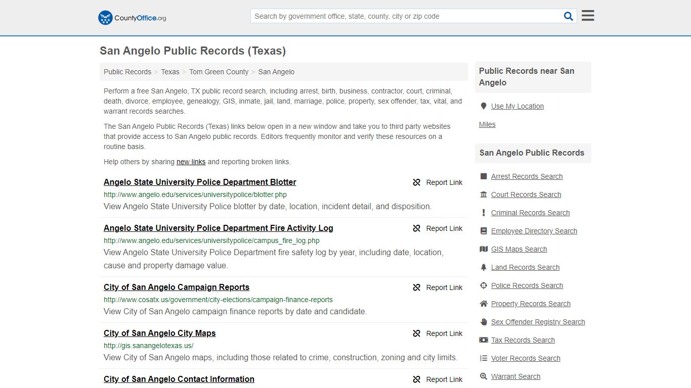 Public Records - San Angelo, TX (Business, Criminal, GIS ...